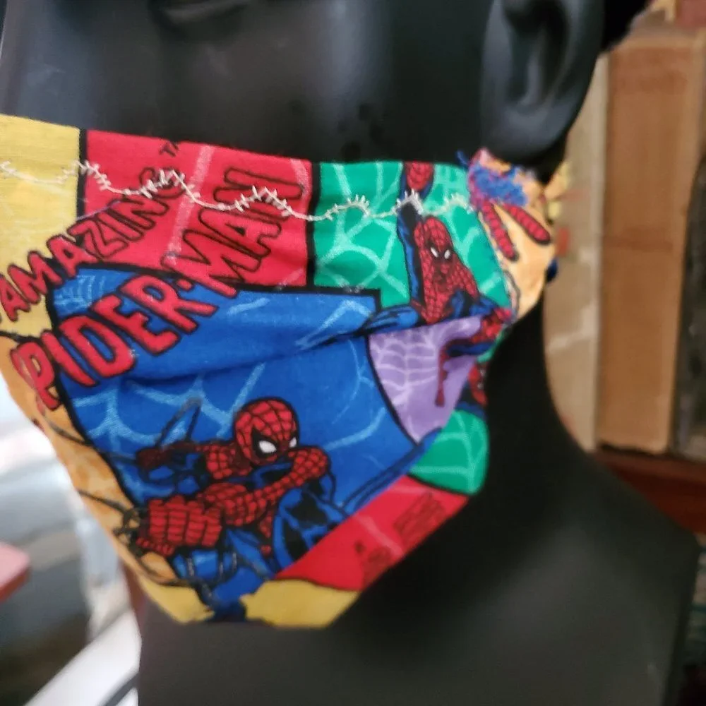 Cloth Face Mask - Silver/Copper Filters- Spiderman